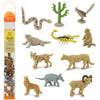 Safari Ltd. Desert TOOB - Figurines of Horned Lizard, Cactus, Road Runner, Scorpion, Rattlesnake, Coyote, Bobcat, Armadillo, Mountain Lion