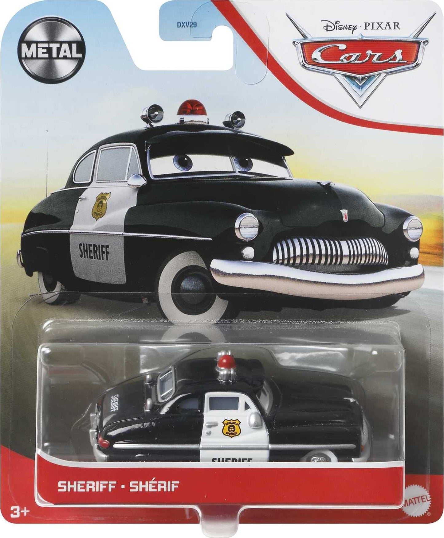 Disney Cars Sheriff, Miniature, Collectible Racecar Automobile Toys Based on Cars Movies, for Kids Age 3 and Older, Multicolor