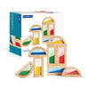 Guidecraft Rainbow Blocks - Sand: Wooden Sensory Building Toy, Skills Building Stacking Blocks for Kids, Multi-colored Sensory Block Play Set