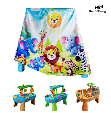 Oxford 600D Durable Waterproof Cover, Anti-UV Dust Proof Kids Water Table Cover, Cute Colorful Vibrant Design, Includes Bag
