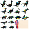Droutti 64 Sets Dinosaur Theme Scratch Cards Rainbow Scratch Paper Dinosaur Crafts Art Card Kit DIY Scratch Dinosaur Paper with Wood Stylus and Ribbon