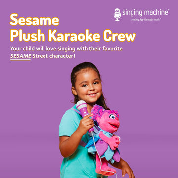 Singing Machine Karaoke Plush Sesame Street Toys (Abby Caddaby Plush Toy) - Adjustable Carrying Straps - Sing-Along Built-in Real Working Microphone &