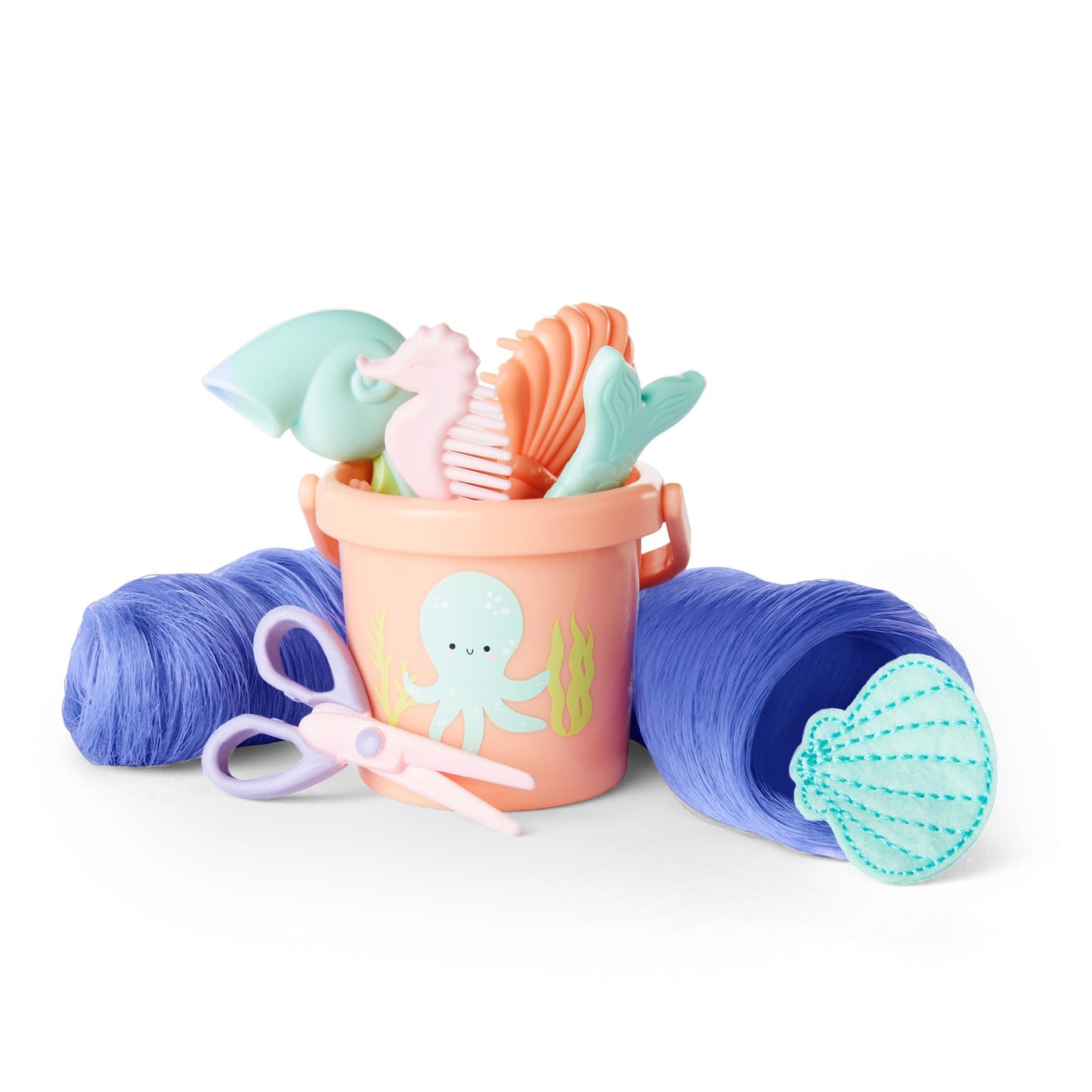 American Girl WellieWishers 14.5-inch Doll Seashell Salon Playset with Hair Extensions that Change Color, For Ages 4+
