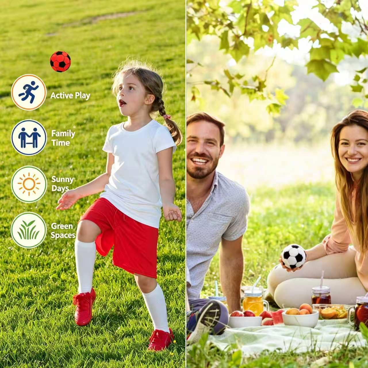 2 Pack Soft Soccer Footbags, Juggling Balls for Foot Coordination, Lightweight Mini Kick Balls for Teens & Adults, Helps Improve Agility