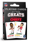 Masterpieces Kansas City Chiefs All-Time Greats Playing Cards, Official NFL Team Deck, Custom Team Designs, 52 Cards & 2 Jokers, Sports Fan Gift, Ages