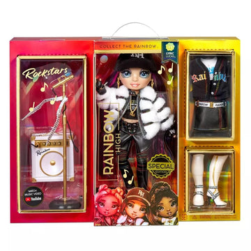Rainbow High Rockstar Fashion Doll 2 Complete Outfits & Rockband Essentials Choose Carmen Major, Vanessa Tempo, Lyric Lucas (Lyric Lucas)