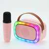 IQ Sound IQ-908K Mini Karaoke Bluetooth Speaker with Wireless Microphone, RGB Lights Surround, Fun Voice Changing in Rechargeable Compact, and