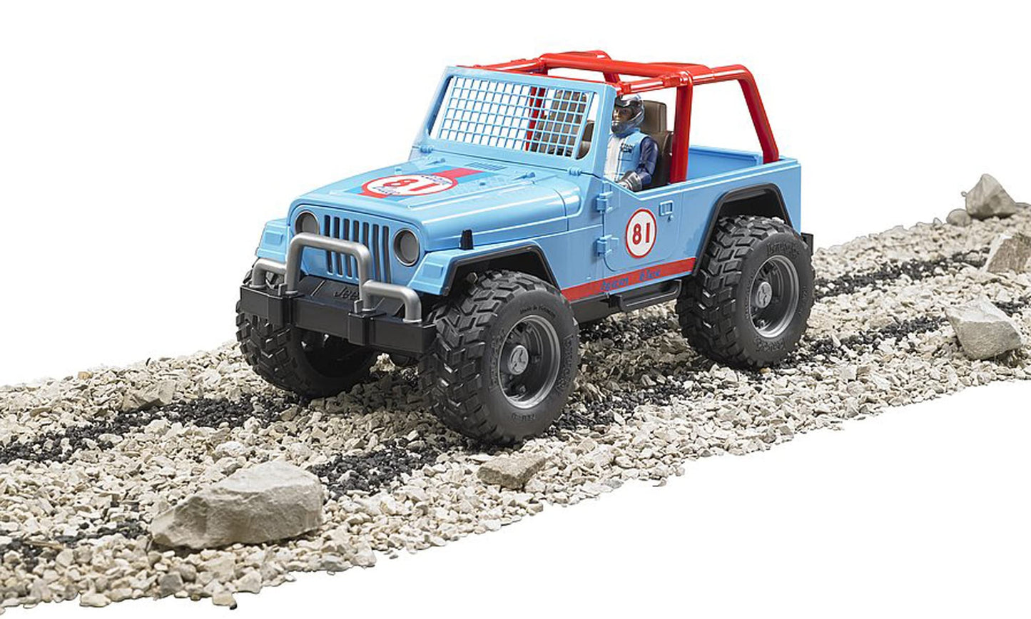 Bruder 02541 Jeep Cross Country Racer Blue with Driver, 1:16 Scale Toy Car