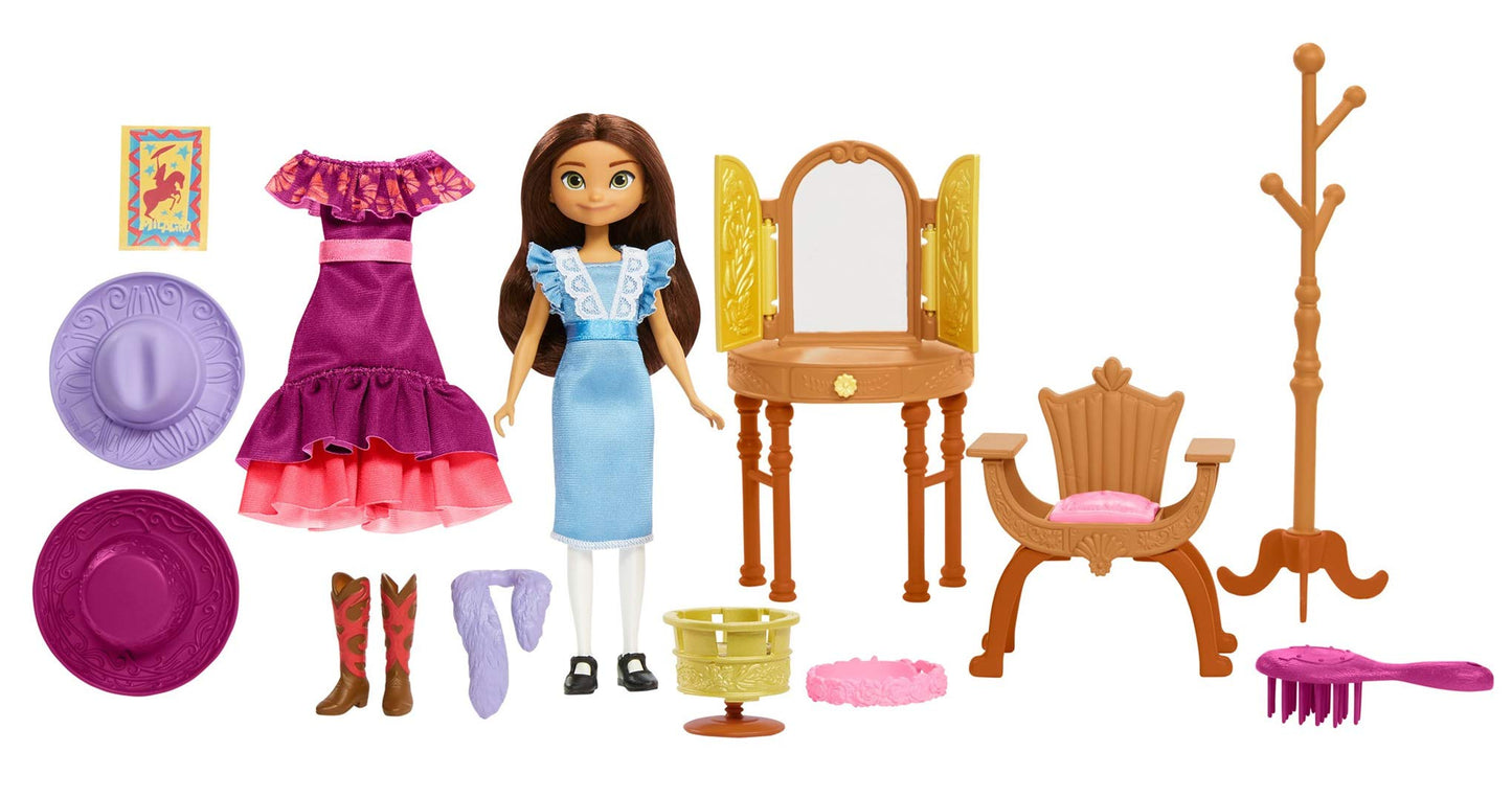 Mattel Spirit Untamed Lucky’s Attic Adventure Playset, Lucky Doll (7-in) with Vanity, Chair, Hat Rack, Zoetrope, Extra Outfit, Boots & Accessories