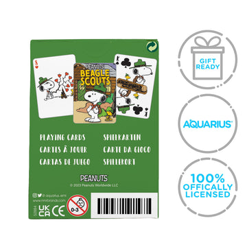 Aquarius Peanuts Beagle Scouts Playing Cards Standard Size - Themed Novelty Deck with 52 Unique Snoopy Designs - Collectible Merchandise Gift