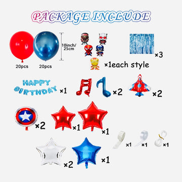 Birthday Decorations for boys,Superhero Birthday Balloon Garland for Kids, Colorful Comic Hero Party Decorations, Fun & Festive 63pcs Balloon set