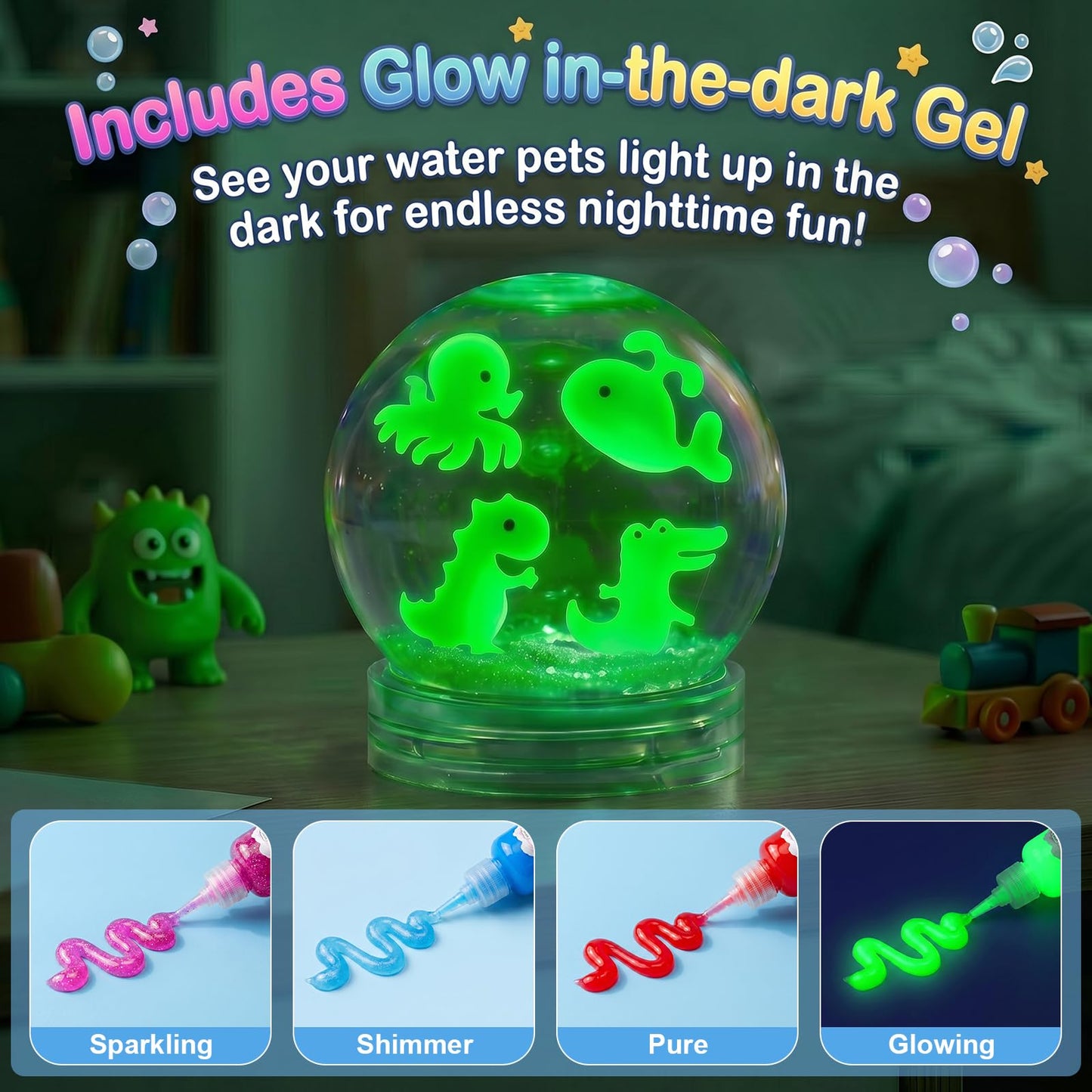 Nisuez Magic Water Elf Toy Kit for Kids, 30 Colors Magic Gels & 20 Molds, Water Gel Kit, Water Squishy Making Kit, Crate Your Own Magic Elf Kits Water