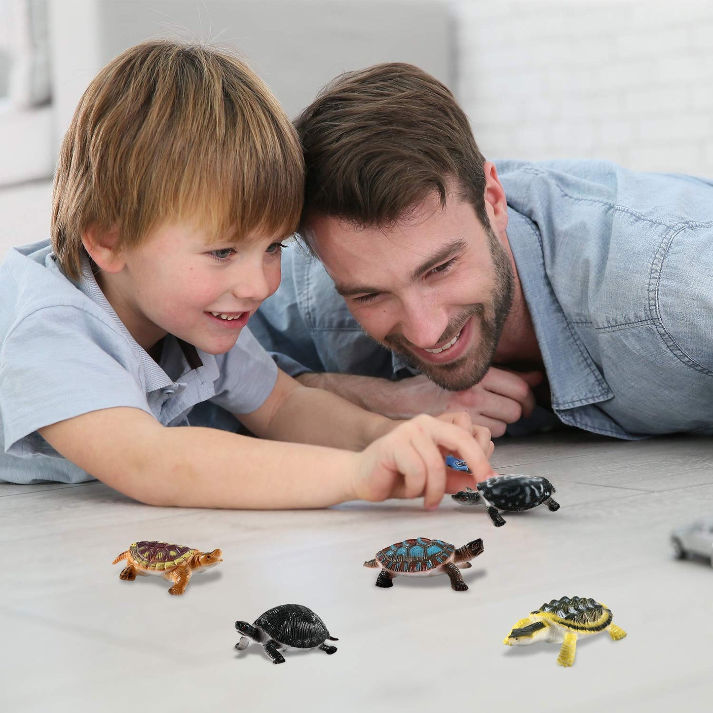 Bememo 16 Pcs Turtle Toys Mini Plastic Turtles Figurines for Kids