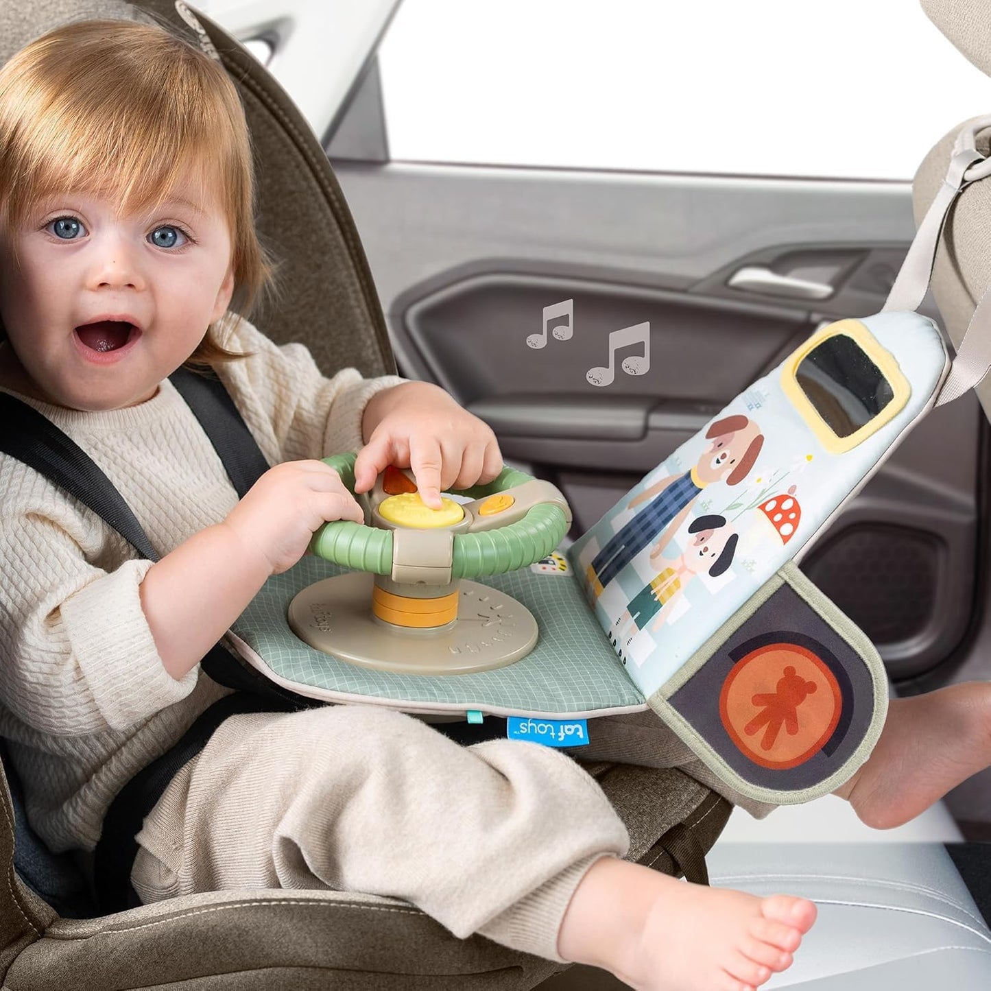 Taf Toys Car Seat Toy - Interactive Baby Infant Car Toys with Lights & Realistic Sounds for Babies - Stimulating Car Travel Entertainment - Perfect