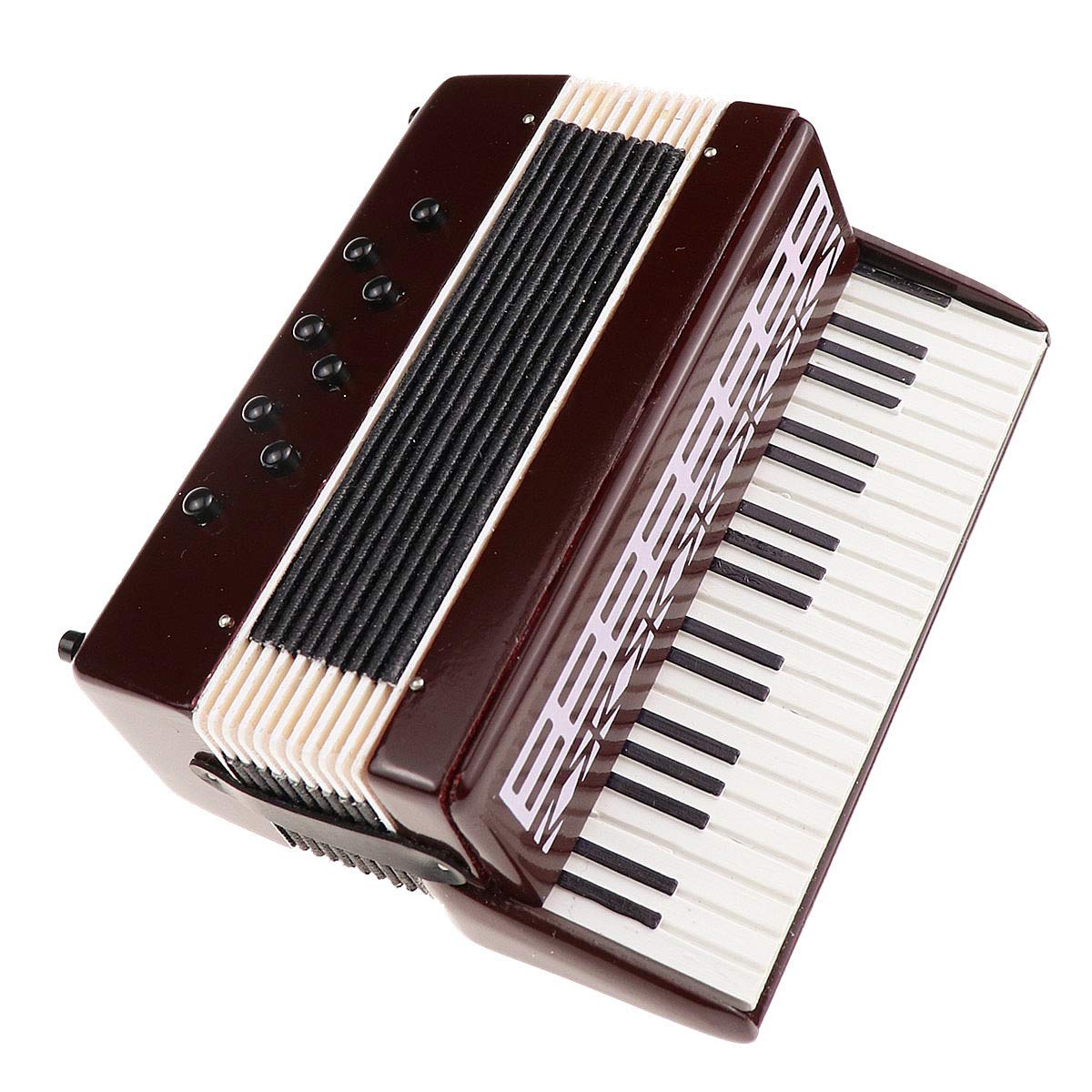 Dselvgvu Miniature Accordion with Case Mini Musical Instrument Accordion Replica Collectible Figurines Dollhouse Accessories Model Home Decoration