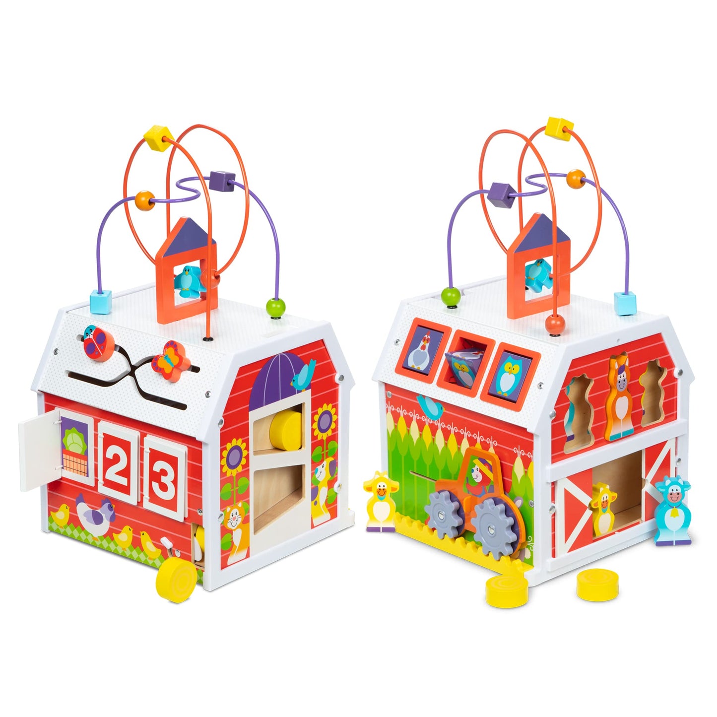Melissa & Doug First Play Slide, Sort & Roll Wooden Activity Barn