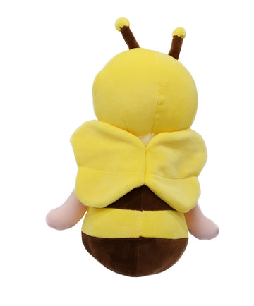 BABOLI Emotional Support Bee Stuffed Animal with Smile Face and Yellow Wings Soft Plush Fuzzy Bumblebee Toy Pillow Pretty Sweet Gifts for Honey Kids