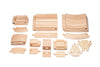 maxim enterprise, inc. Expansion Wooden Train Track Set, 54 Piece Hardwood Curved Tracks, Straight Tracks and Connectors for Railroad Crossing