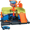 Hot Wheels City Toy Track Set, Downtown Express Car Wash Playset with 1:64 Scale Vehicle, Foam Roller & Drying Flaps