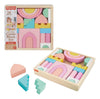 Fisher-Price Wood Toddler Toy Castle Block Set, 28 Wooden Pieces for Stacking Developmental Play Preschool Kids Ages 2+ Years