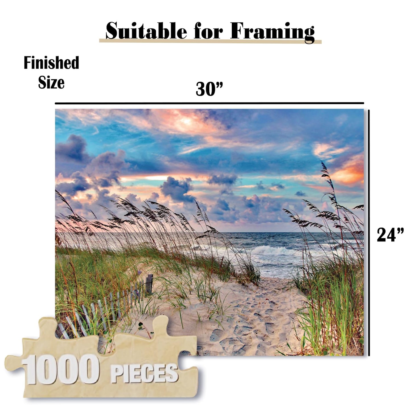 Heritage Puzzle High Tide Beach Ocean by Terrah Hewett 1000 Pieces