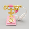 Odoria 1/12 Miniature Rotary Telephone Dollhouse Decoration Accessories, Pink