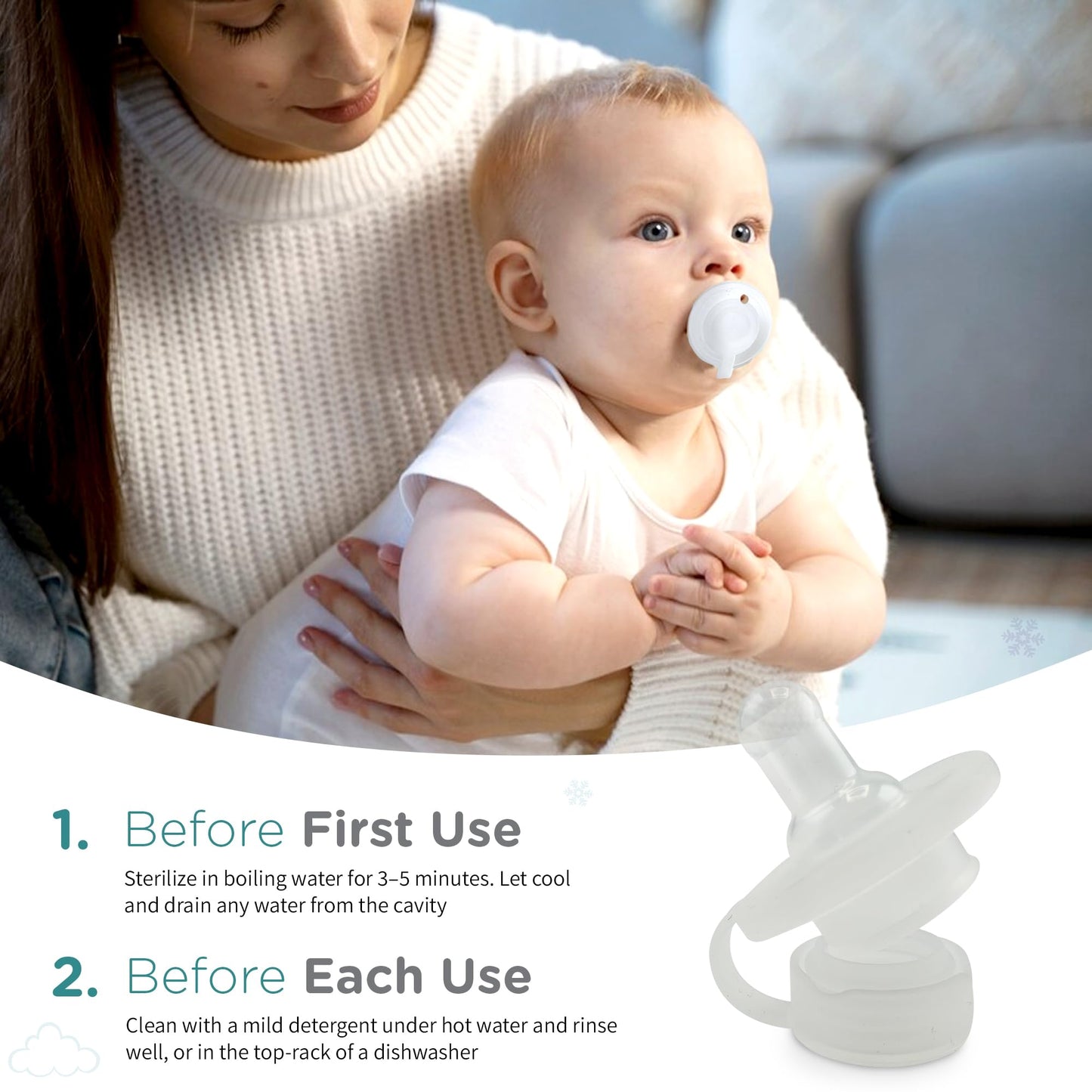 Nippii Freezable Teething Pacifier, Baby Teether Toys 0-9 Months, BPA Free