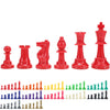WE Games Color Bright Plastic Staunton Tournament Chess Pieces with 3.75 in. King - Half Chess Set of Chess Pieces Only, Red