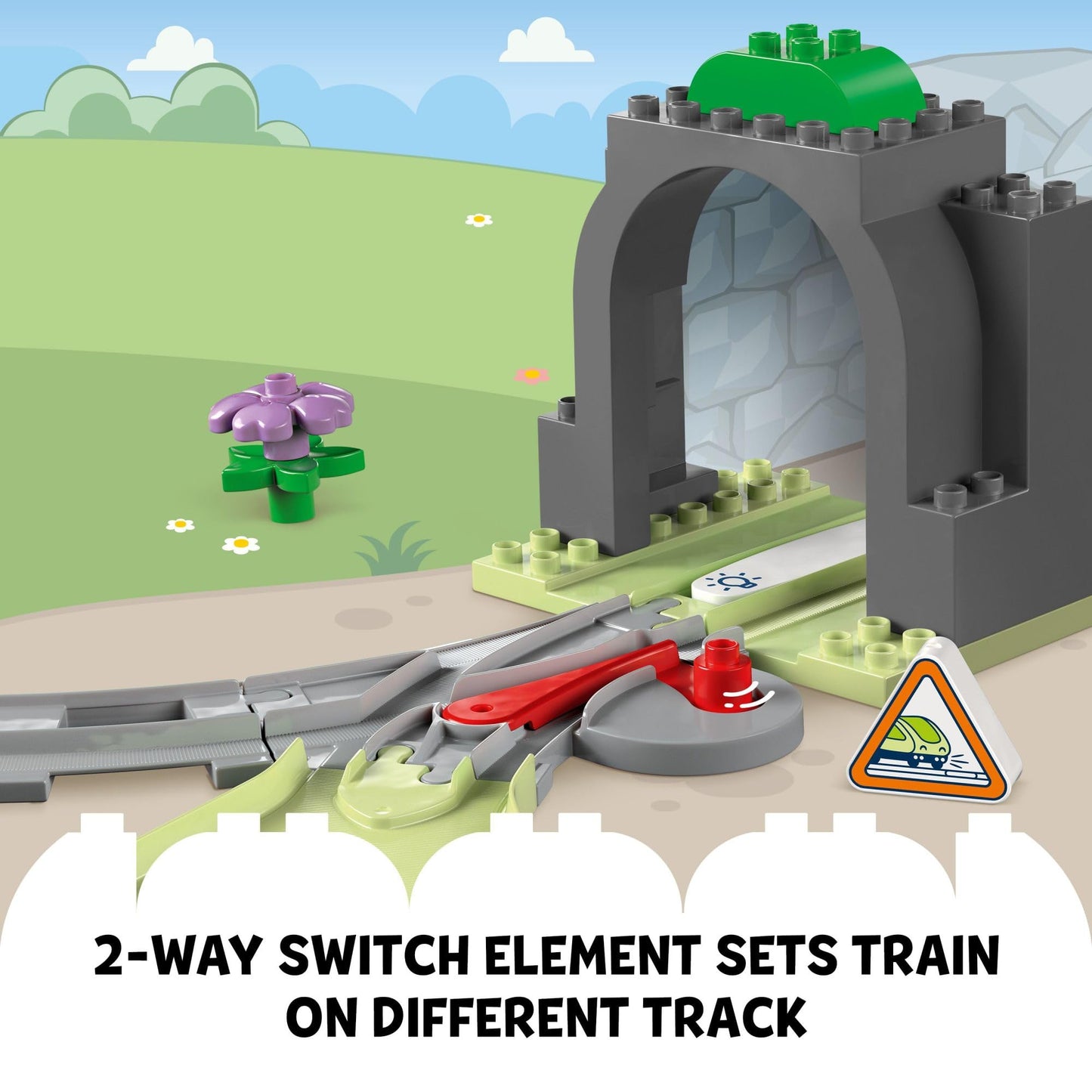 LEGO DUPLO Town Train Tunnel and Tracks Expansion Set - 10 Extra Pieces of Train Tracks - Preschool and Toddler Train Set, Ages 2+ - Building Toy