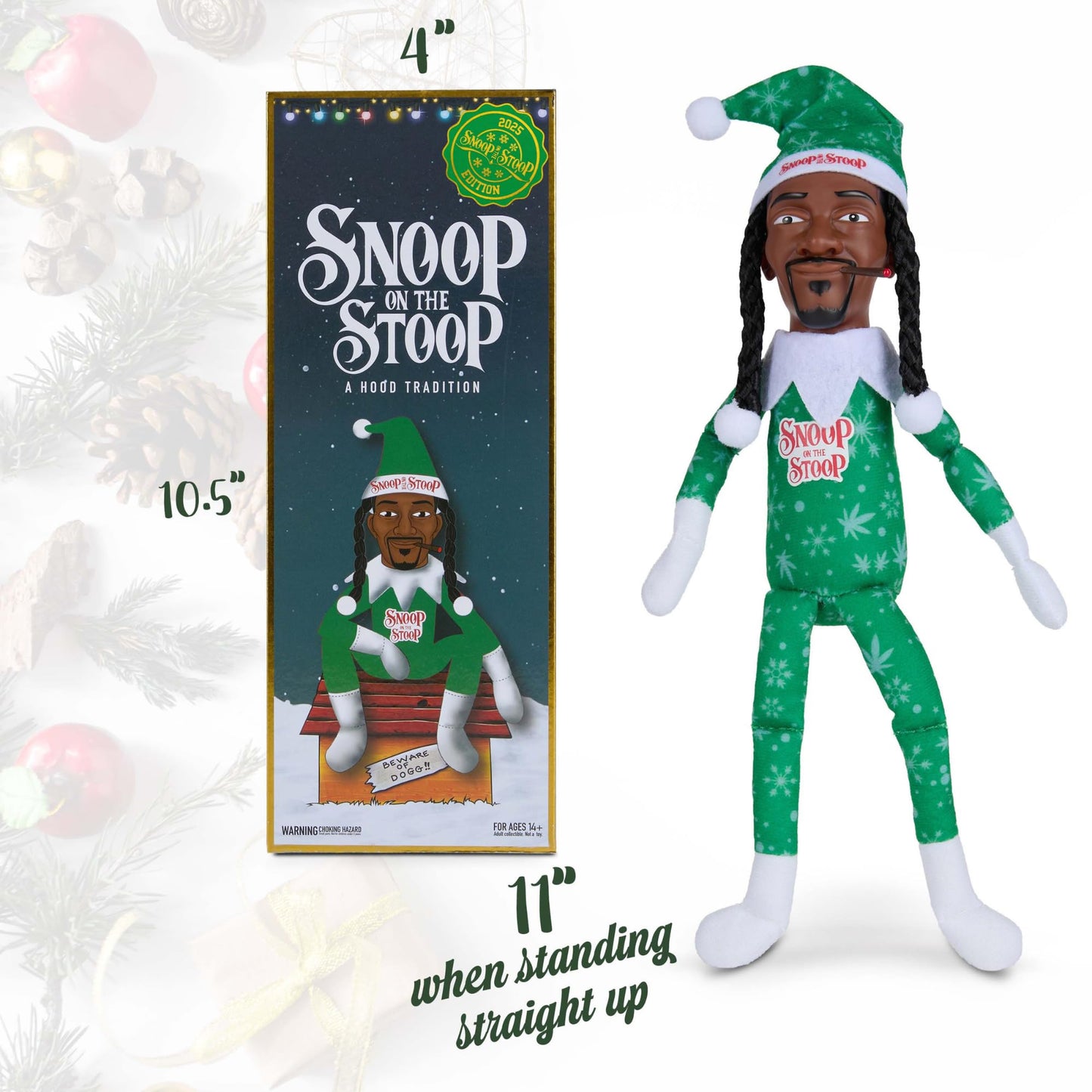 Snoop Dogg Snoop on The Stoop Christmas, 12” Small Shelf Décor