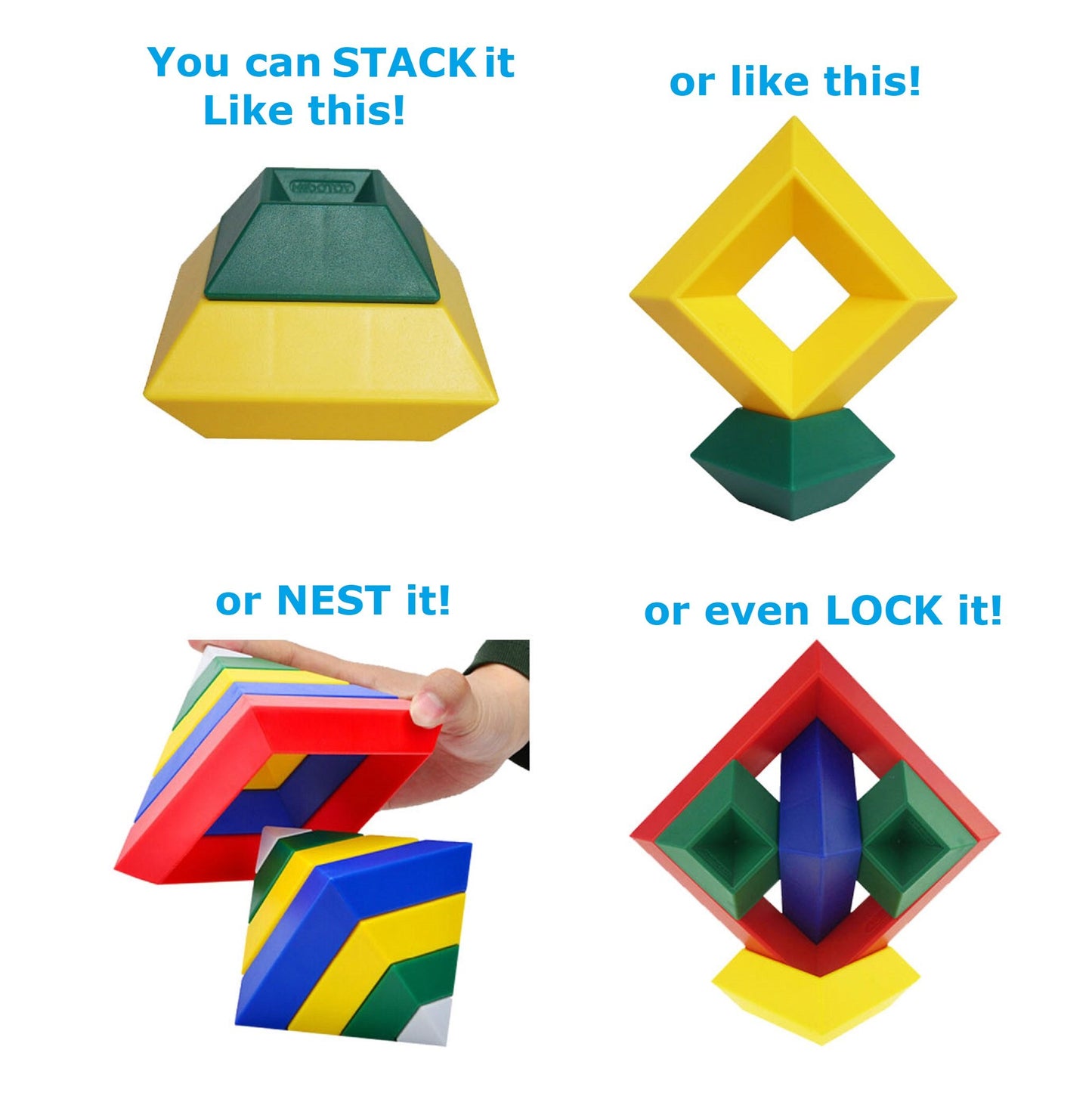 KUTOI Pyramid Stacking Toy Building Blocks 3D Puzzle Brain Teasers for Kids and Adults-Creative Preschool Learning Activities- Toddler Building Toys