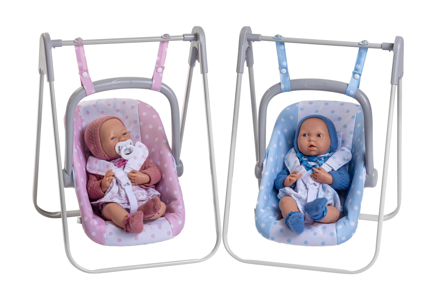JC Toys - for Keeps Playtime | 2 in 1 Baby Doll Swing and Portable Carrier | for Dolls up to 18" | Ages 3+ | Blue