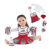 Emily Rose 18 Inch Doll Cheerleader Outfit - 5 Pc Doll Cheer Uniform Set with Dress, Pom Poms, Megaphone & Shirt - Fits American Girl Dolls & Most 18"