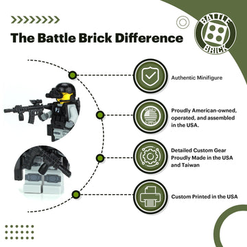 Battle Brick 1.6 Inches Tall US Air Force PJ Pararescue Commando Soldier Custom Minifigure | Accessories Made in the USA | Genuine Military Minifig |