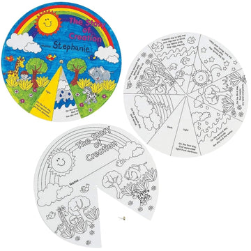 Fun Express Color Your Own Creation Wheel - Makes 12 - DIY Religious Crafts for Kids and Fun Sunday School Activities - VBS 2026 Vacation Bible School