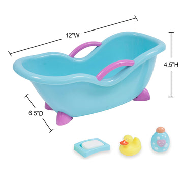 JC Toys JC Toys 4-Piece Blue and Pink Baby Doll Bath Gift Set Fits Most Dolls up to 11” Dolls - Ages 2+ - Designed by Berenguer Boutique Baby Doll