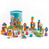 Jasey's Toy Chest Build & Imagine Wooden Blocks | 80-Piece Educational Building Set with Animal & Shape Blocks | Toddlers Ages 12+ Months