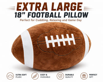Olivia Martini Large 18 Inch Football Plush Pillow for Boys & Girls
