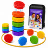 Magnetic Chess Game with Stones,Magnet Game with String - 18 Silicone-Covered Magnets Fidget Toy Textured Sensory Rock Toys Strategy Game for Stress