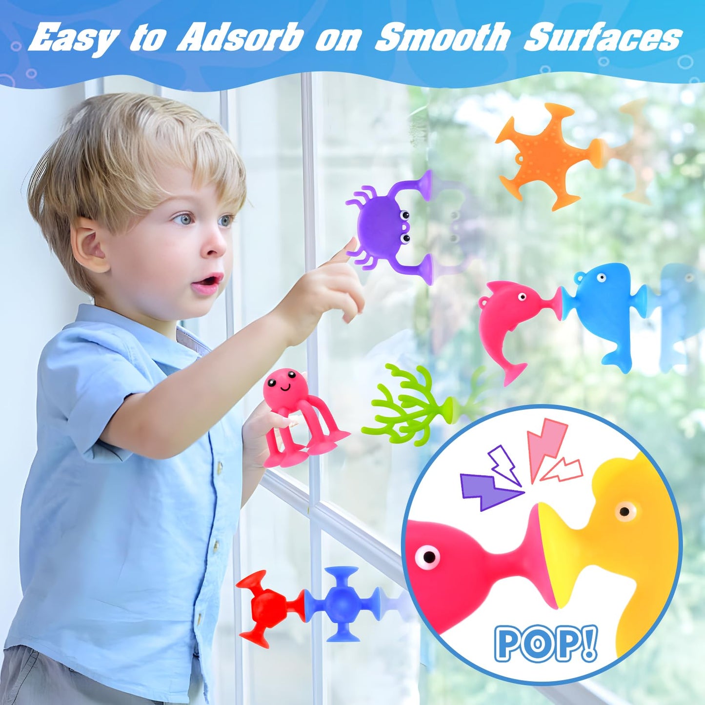 HYSZXUS Bath Toys - 27 PCS Suction Cup Toys Bathtub Toy Shower Toy for Kids Ages 4-8,Sensory Toys for 3 4 5 6 7 Year Old Boys Girls,Mold Free Bath Toy