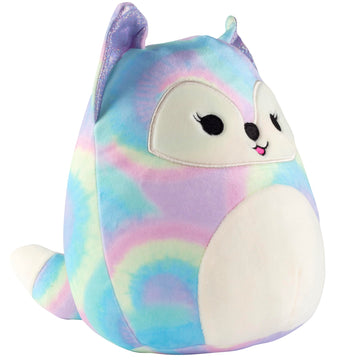 Squishmallows 8" Fox & 10" Dinosaur 2-Squish Rainbow Tie Dye Value Pack - Get Two Official Jazwares Plush for Less - Collectible Soft & Squishy