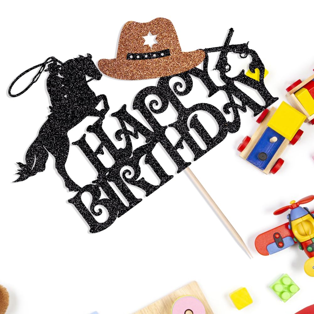 Cowboy Cake Topper Western Birthday Cake Decorations