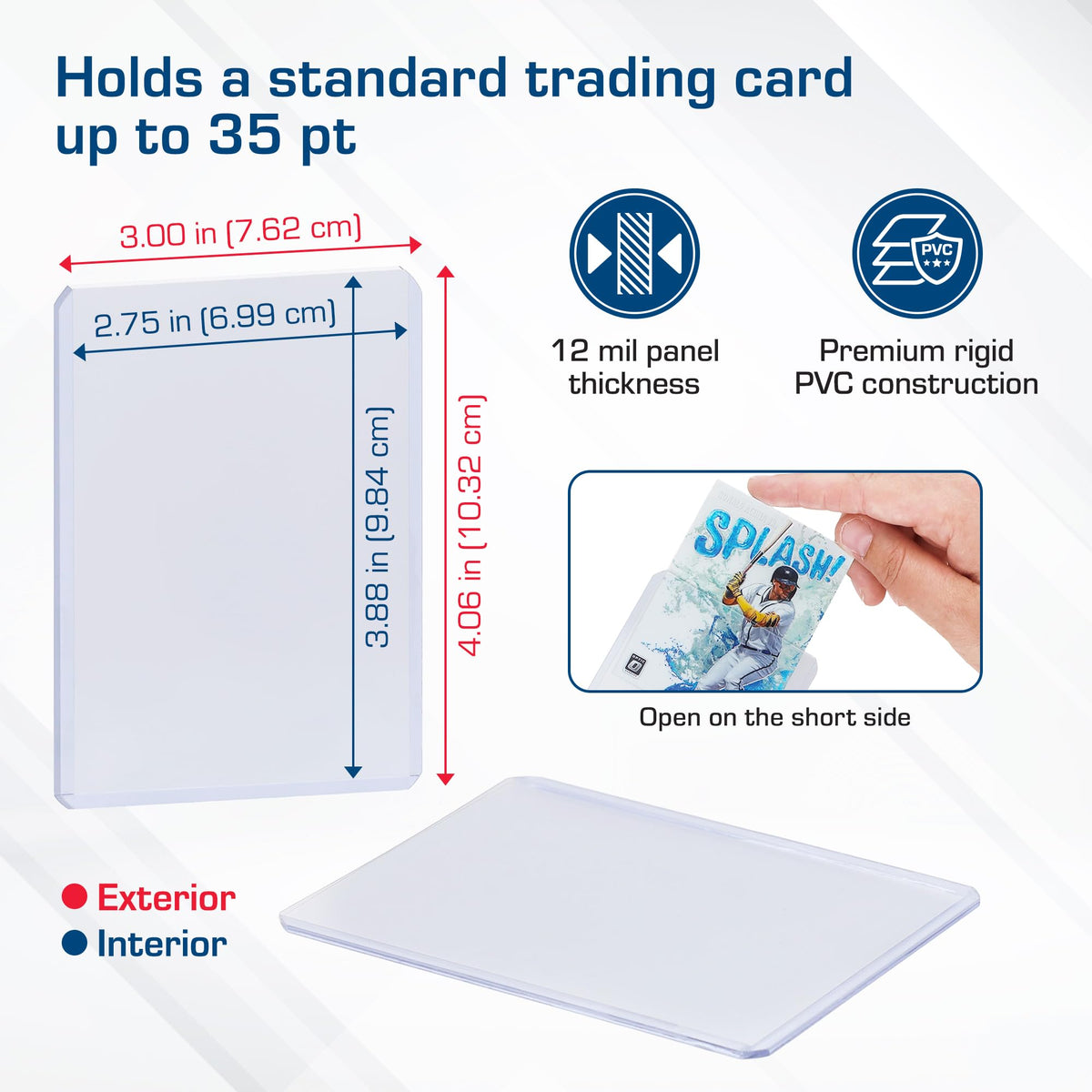 BCW 3x4 Topload Card Holder - Standard - 200ct | Rigid PVC Trading Card Protection for Baseball Cards, Football Cards, and Trading Cards Like Pokémon