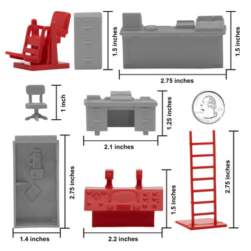 BMC Classic Marx Mid-Century Modern Furniture - 32pc Plastic Playset Accessories