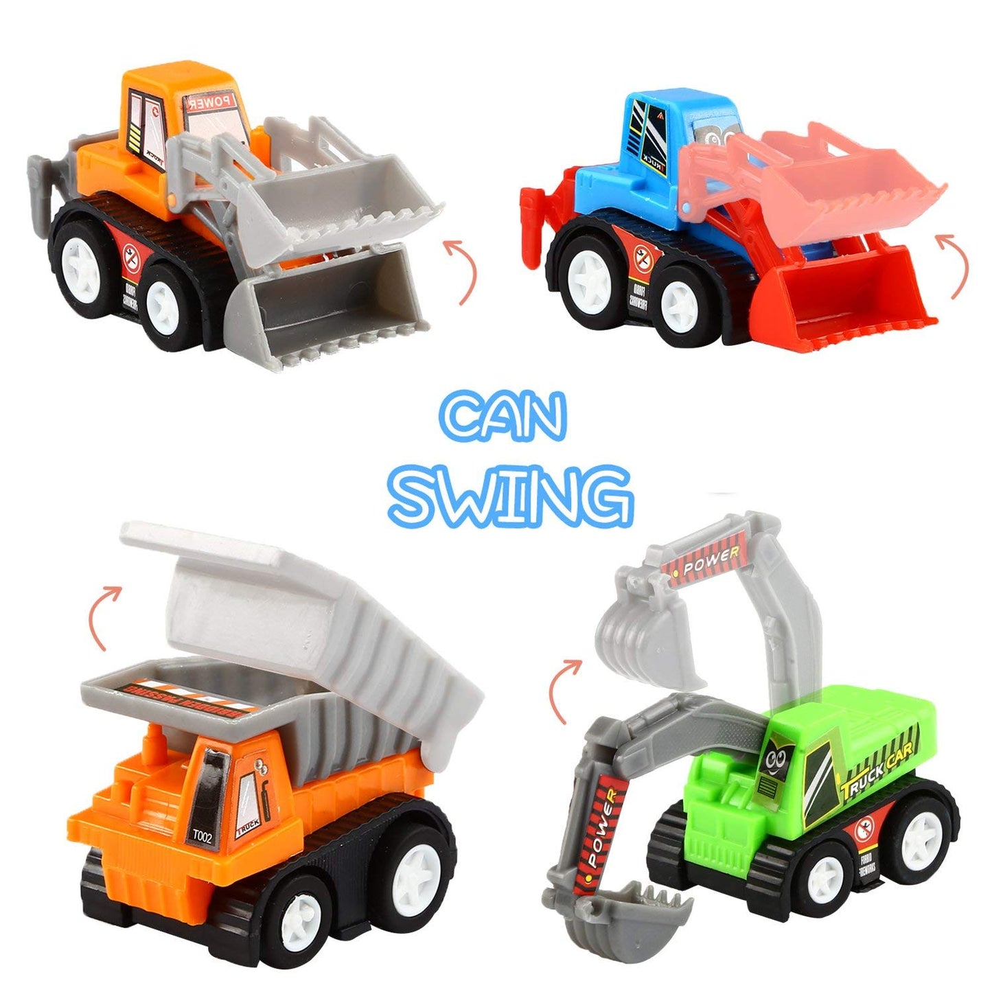 Pull Back Car, 20 Pcs Assorted Mini Truck Toy and Race Car Toy Kit Set, Play Construction Vehicle Playset for Boy Kid Child Party Favors Birthday Game