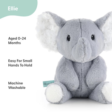 The Peanutshell Plush Elephant Stuffed Animal - 10 inch - Baby Safe - Machine Washable - Soft Elephant Baby Toys, Newborn Infant Toddler, Plushies