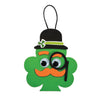 Shamrock with Mustache Ornament Craft Kit - Makes 12 - St. Patricks Day Crafts for Kids and Fun Home Activities