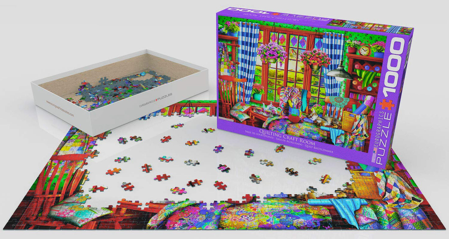EuroGraphics (EURHR Patchwork Craft Room 1000Piece Puzzle 1000Piece Jigsaw Puzzle