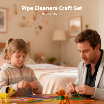 1300 Pcs Pipe Cleaners Craft Set, Chenille Stems in 13 Colors, 30 Flower Stalks, 2 Rolls Floral Tape, Pearl Stickers and Stamens, 11.8 in Bendable