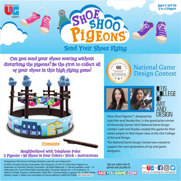 University Games, Shoe Shoo Pigeons! Game, Send Your Shoes Flying! A Fun Board Game for Ages 6+
